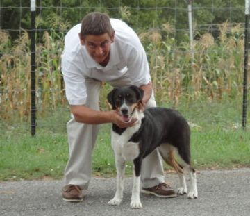 Canvas John With Dog Lucky